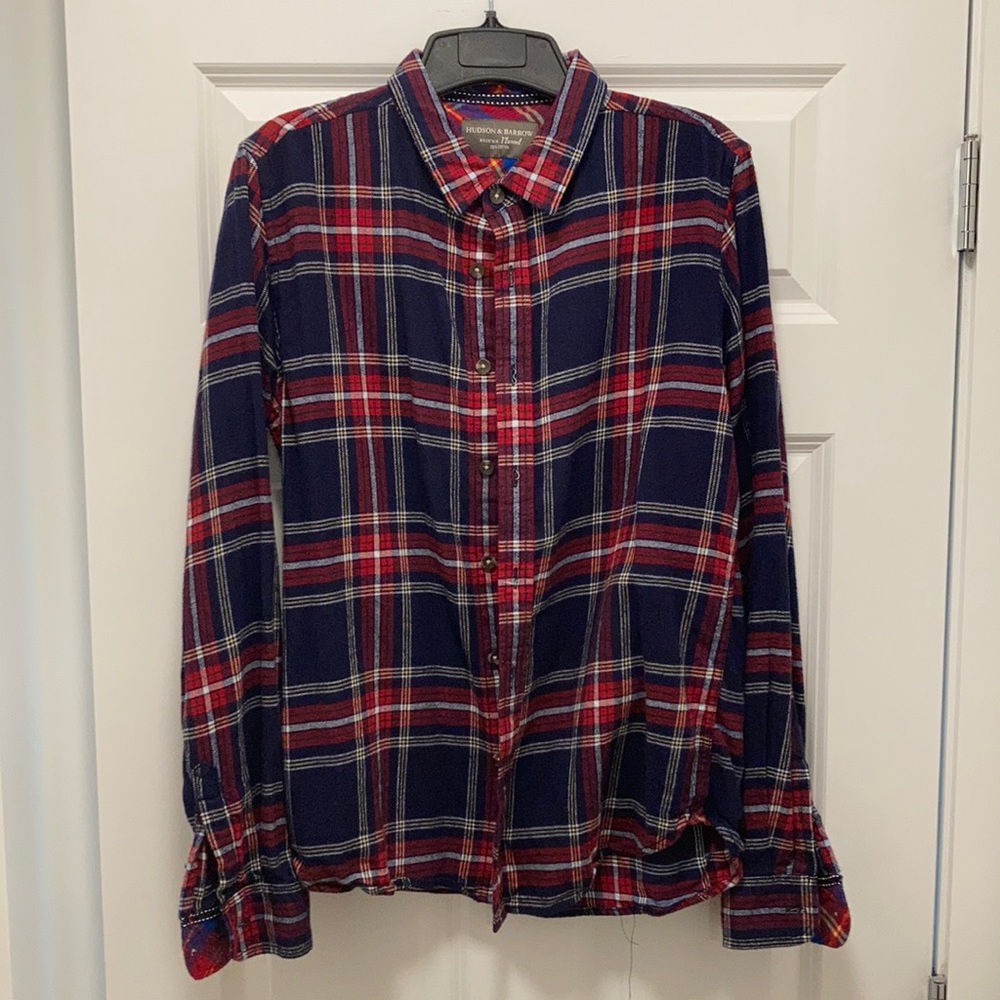 Hudson and Barrow Red and Navy Flannel (Large)